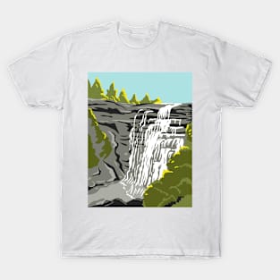 Cuyahoga Valley National Park along Cuyahoga River in Akron and Cleveland Ohio United States WPA Poster Art Color T-Shirt